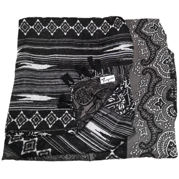 3/$25 Thyme Maternity Black & Grey Boho Privacy‎ Breastfeeding Scarf - Picture 2 of 5